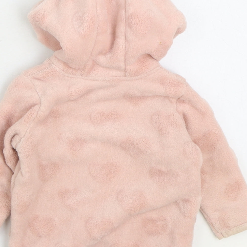 H&M Girls Pink Geometric Jacket Size 3-6 Months Zip - Hearts