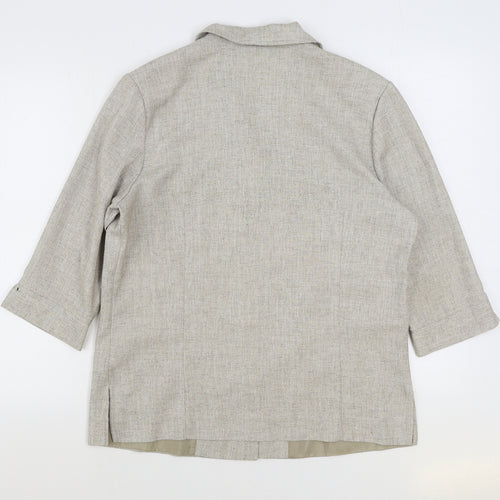 Oscar B Womens Beige Jacket Blazer Size 16 Button