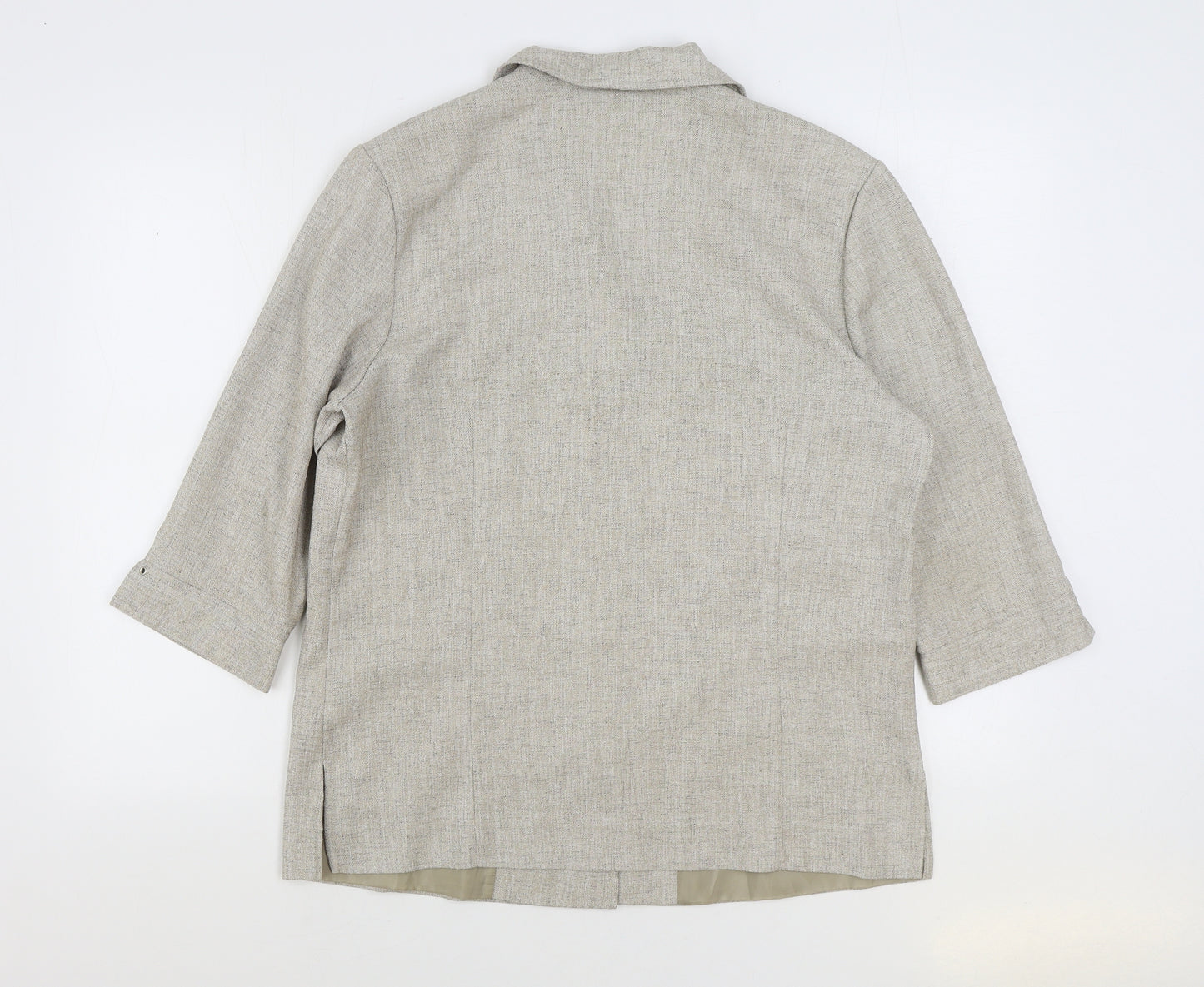 Oscar B Womens Beige Jacket Blazer Size 16 Button