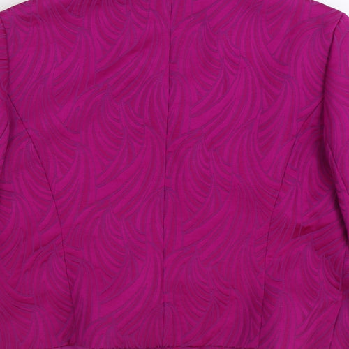 Chaus Womens Pink Geometric Jacket Size 10 Button