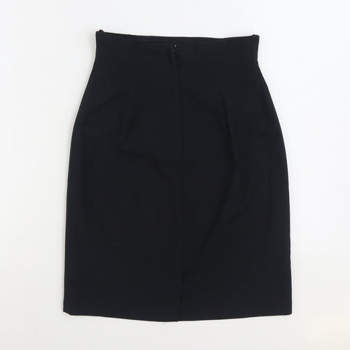 Platinum Womens Black Polyester Straight & Pencil Skirt Size 10 Zip