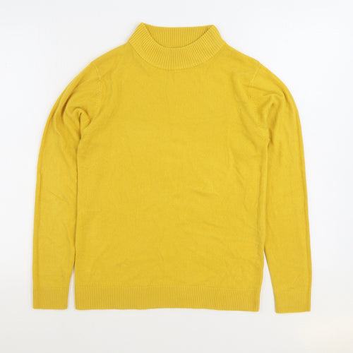 Damart Womens Yellow Mock Neck Acrylic Pullover Jumper Size 10