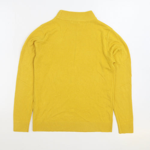 Damart Womens Yellow Mock Neck Acrylic Pullover Jumper Size 10
