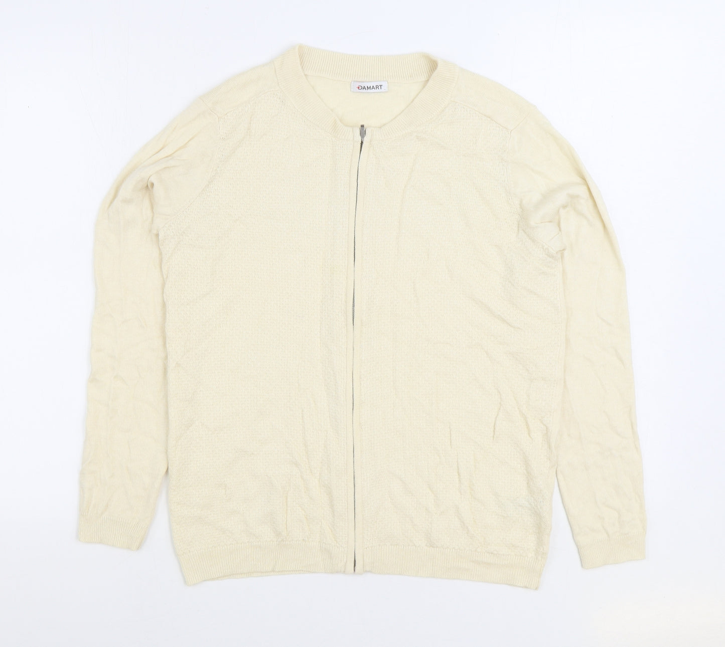 Damart Womens White Round Neck Viscose Cardigan Jumper Size 10