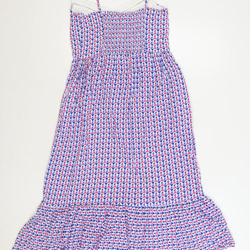 Marks and Spencer Womens Multicoloured Geometric Viscose Trapeze & Swing Size 8 Scoop Neck Pullover