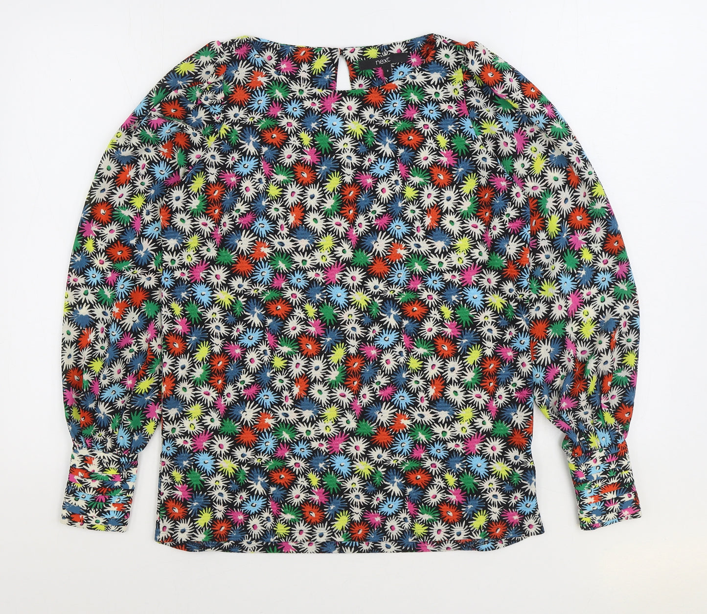 NEXT Womens Multicoloured Geometric Polyester Basic Blouse Size 8 Boat Neck