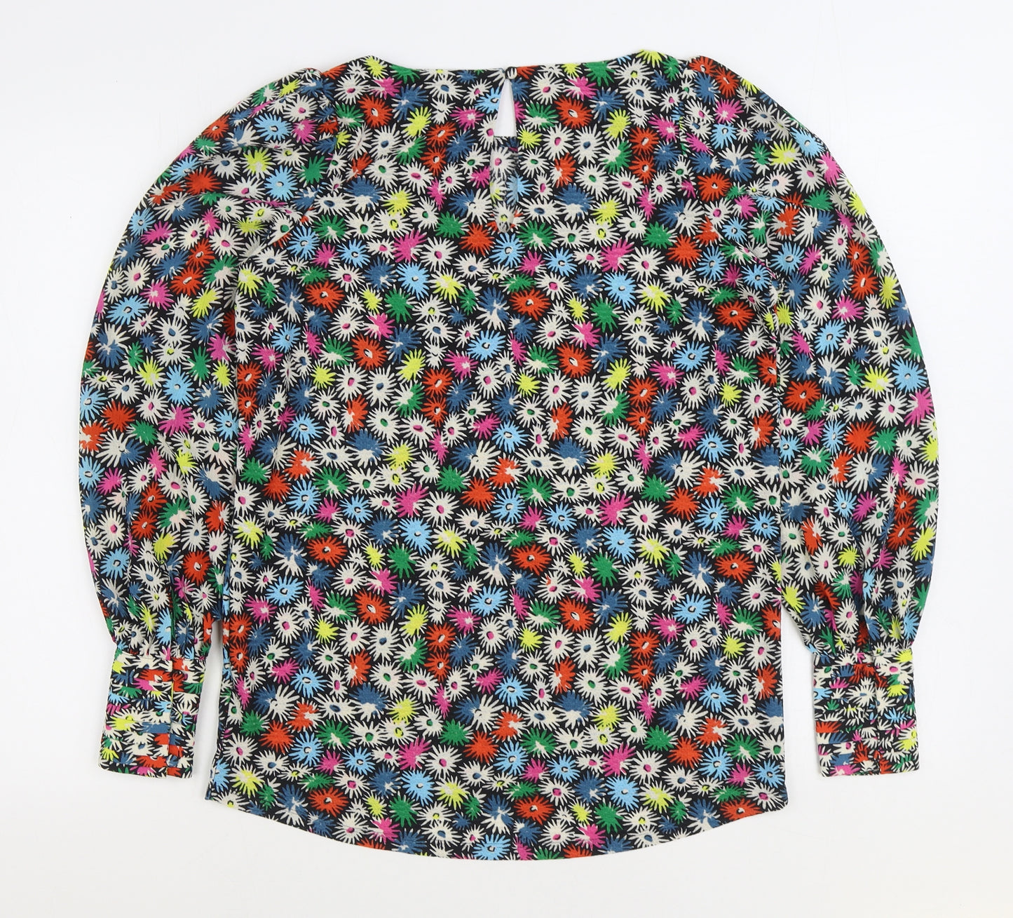 NEXT Womens Multicoloured Geometric Polyester Basic Blouse Size 8 Boat Neck