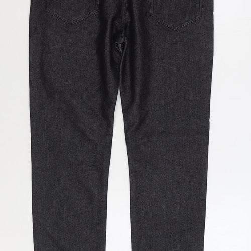 Pep&Co Mens Black Cotton Straight Jeans Size 32 in L32 in Regular
