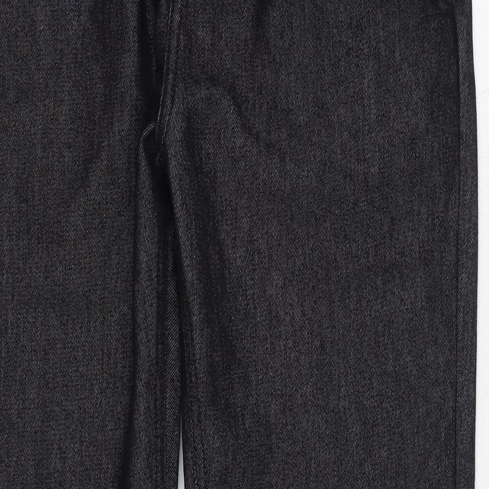 Pep&Co Mens Black Cotton Straight Jeans Size 32 in L32 in Regular