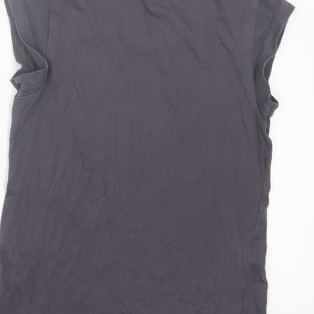 PUMA Girls Grey Polyester Basic T-Shirt Size 5-6 Years Crew Neck Pullover