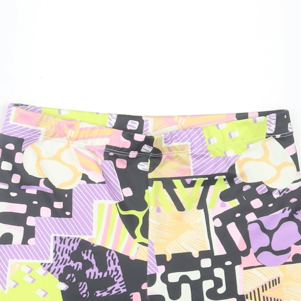 NEXT Girls Multicoloured Geometric Polyester Biker Shorts Size 10 Years Regular