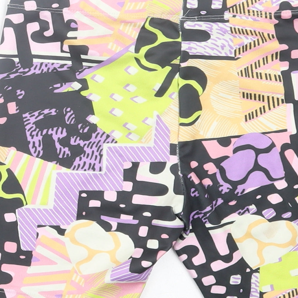 NEXT Girls Multicoloured Geometric Polyester Biker Shorts Size 10 Years Regular