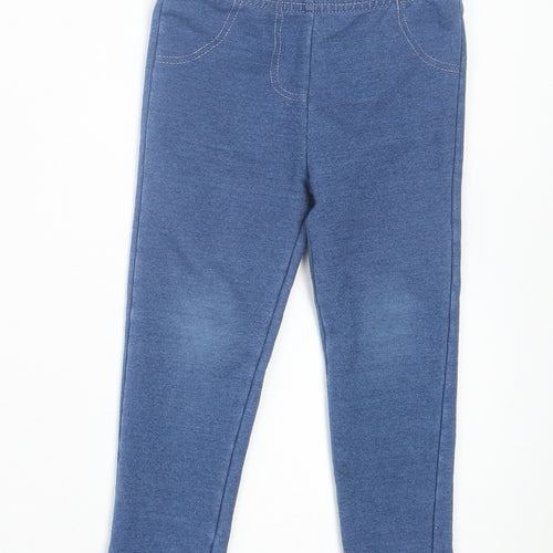 Primark Girls Blue Cotton Capri Trousers Size 24 Months Pullover