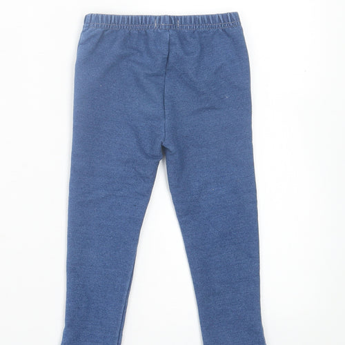 Primark Girls Blue Cotton Capri Trousers Size 24 Months Pullover