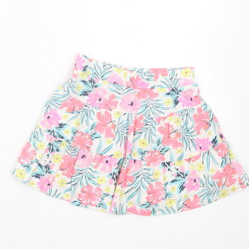 Dunnes Stores Girls Multicoloured Floral Cotton A-Line Skirt Size 2-3 Years Regular Pull On