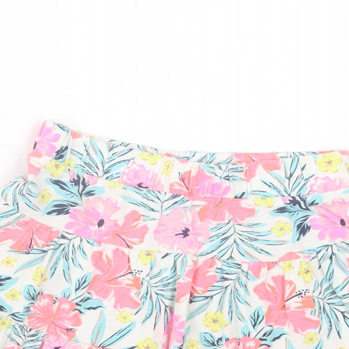 Dunnes Stores Girls Multicoloured Floral Cotton A-Line Skirt Size 2-3 Years Regular Pull On