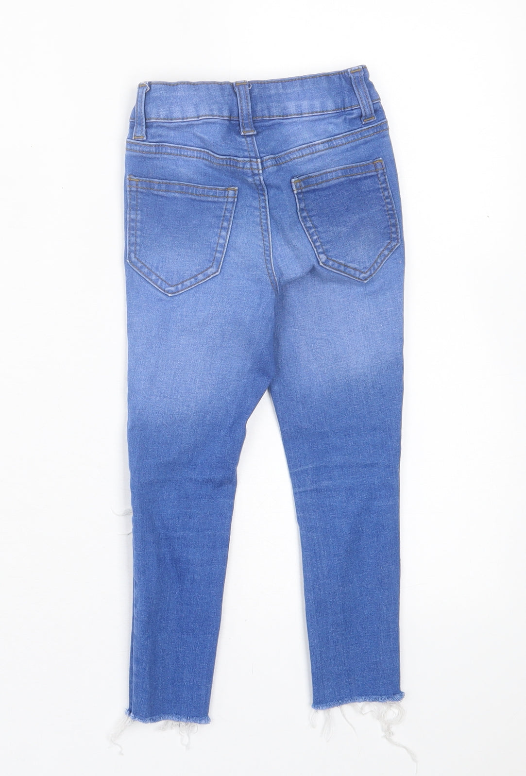 George Girls Blue Cotton Skinny Jeans Size 4-5 Years Regular Button