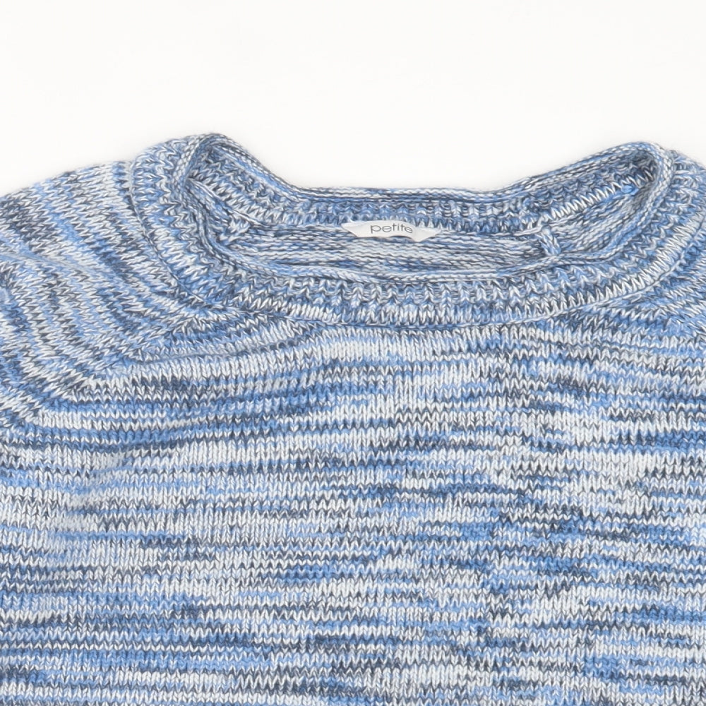 BHS Womens Blue Crew Neck Acrylic Pullover Jumper Size 16