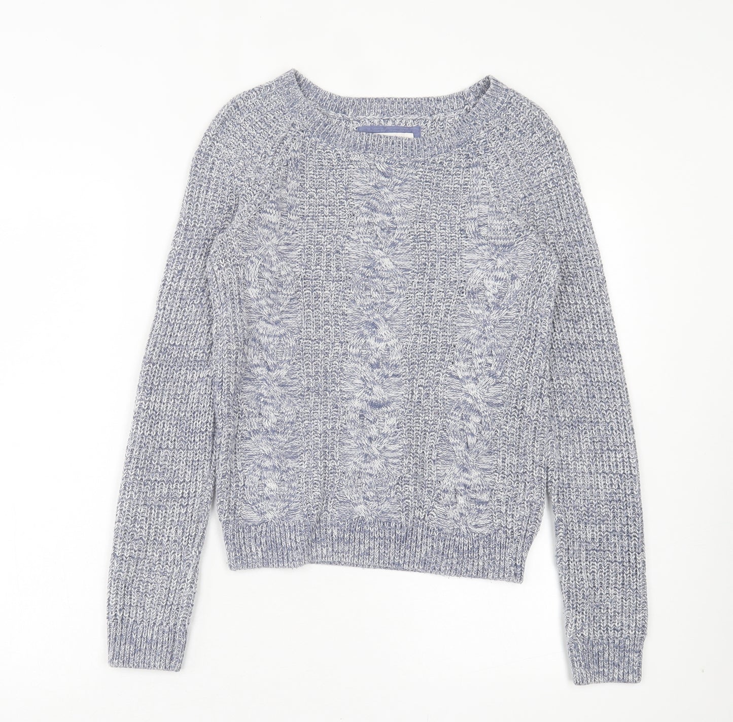 H&M Womens Blue Crew Neck Acrylic Pullover Jumper Size XS