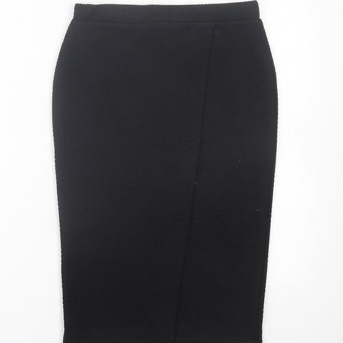 TU Womens Black Polyester Straight & Pencil Skirt Size 8