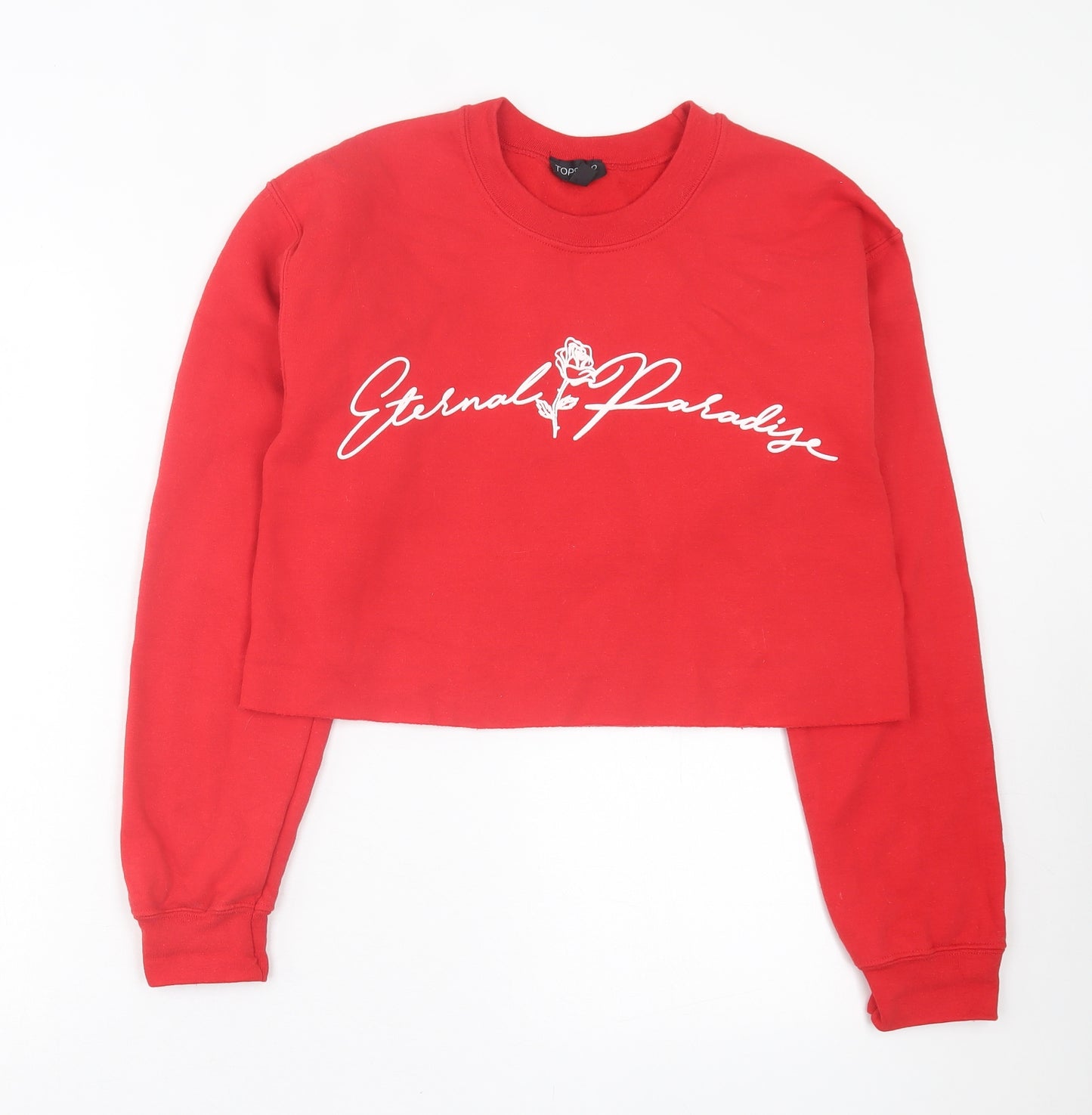 Topshop Womens Red Cotton Pullover Sweatshirt Size S Pullover - Eternal Paradise