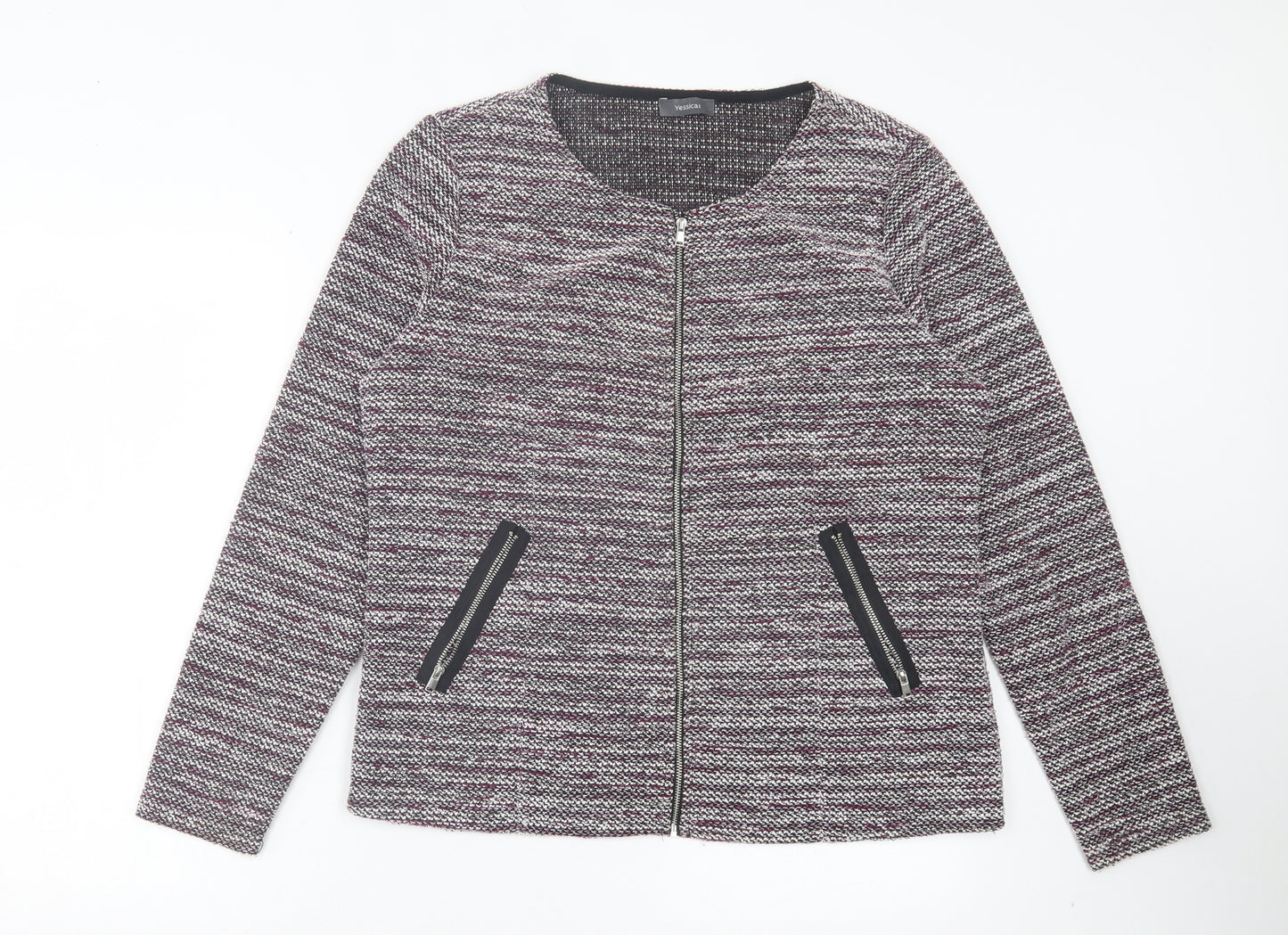 Yessica Womens Purple Jacket Size L Zip