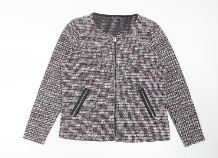 Yessica Womens Purple Jacket Size L Zip