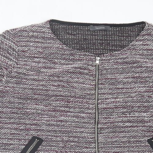 Yessica Womens Purple Jacket Size L Zip
