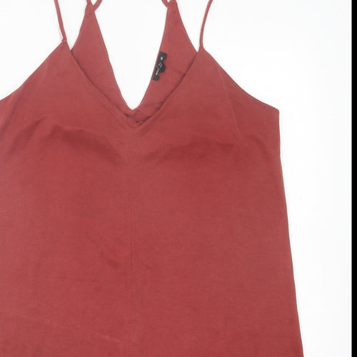 River Island Womens Red Modal A-Line Size 14 V-Neck Pullover