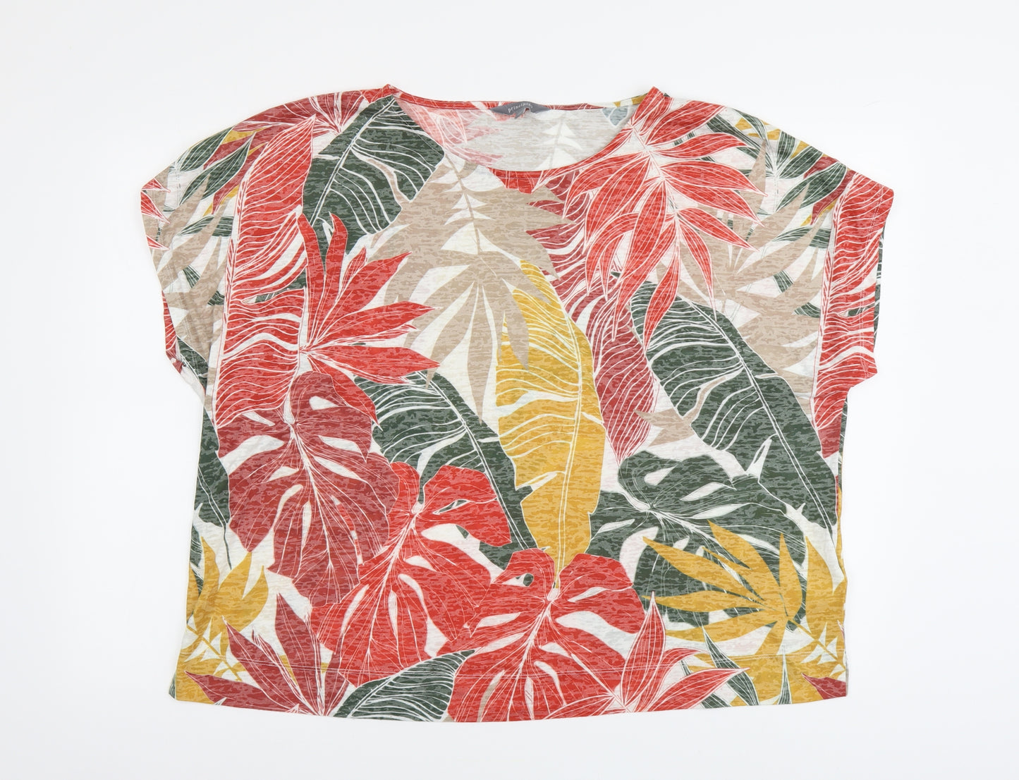 Principles Womens Multicoloured Floral Polyester Basic T-Shirt Size 22 Round Neck