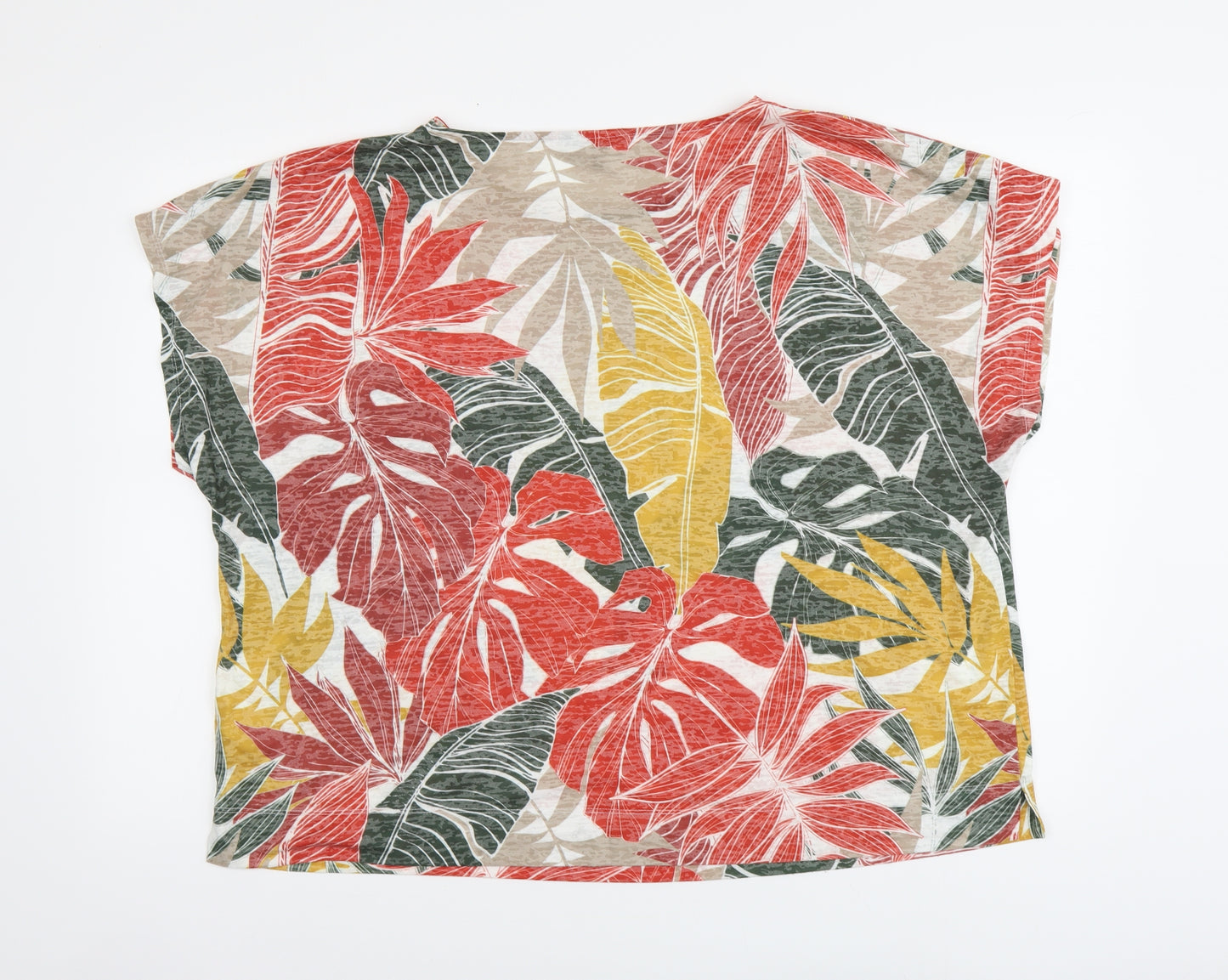 Principles Womens Multicoloured Floral Polyester Basic T-Shirt Size 22 Round Neck