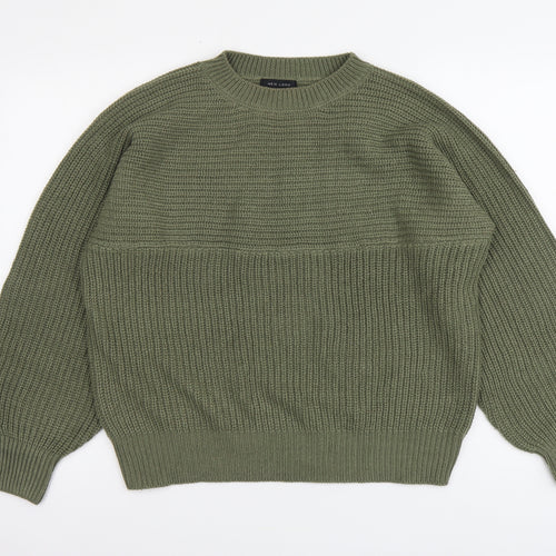 New Look Womens Green High Neck Acrylic Pullover Jumper Size M