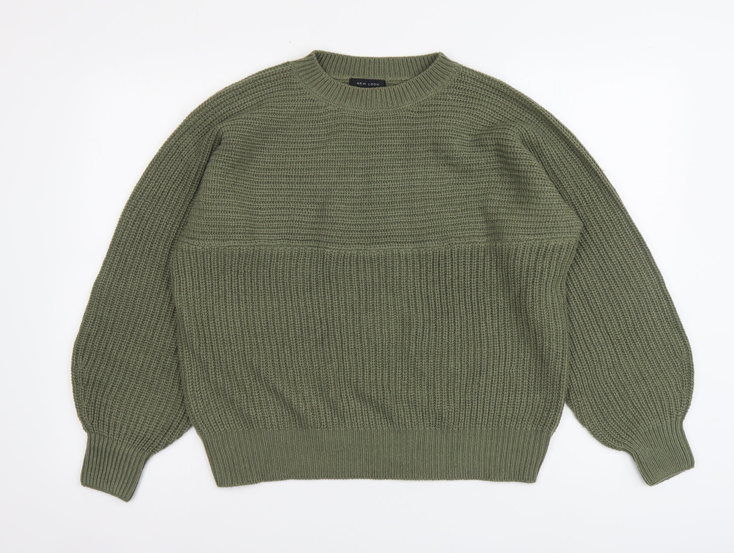 New Look Womens Green High Neck Acrylic Pullover Jumper Size M
