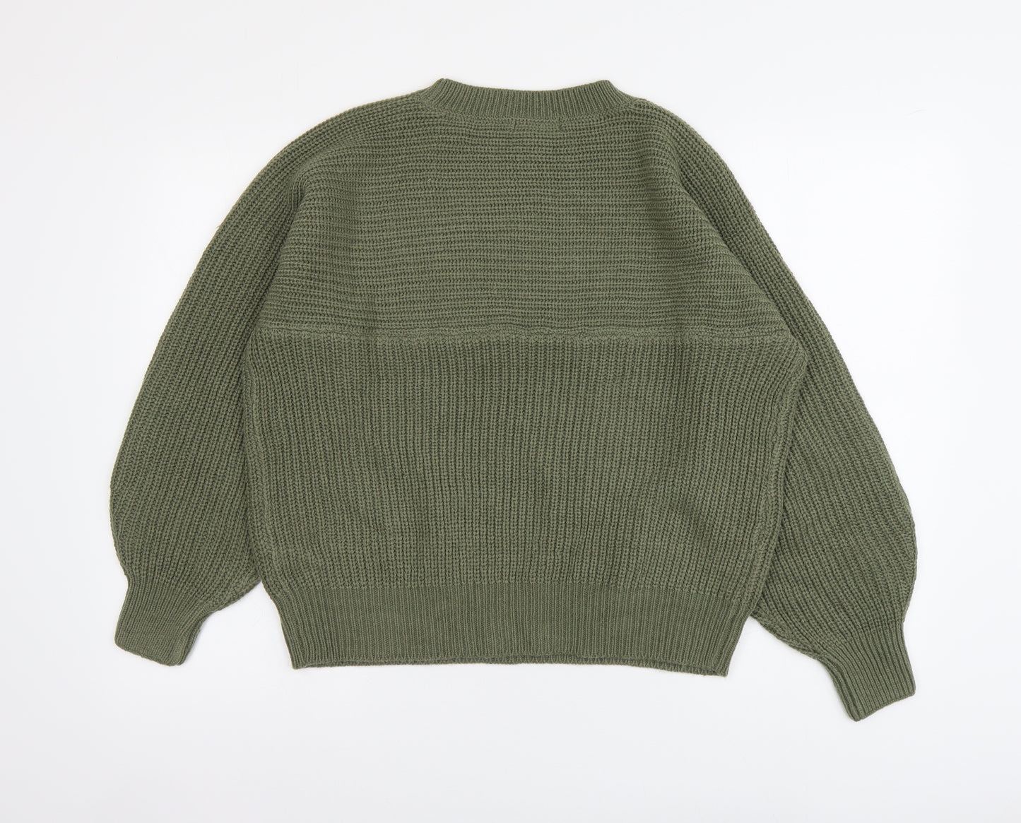 New Look Womens Green High Neck Acrylic Pullover Jumper Size M
