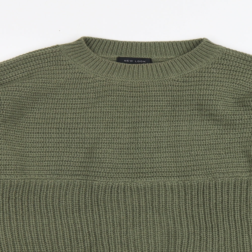 New Look Womens Green High Neck Acrylic Pullover Jumper Size M