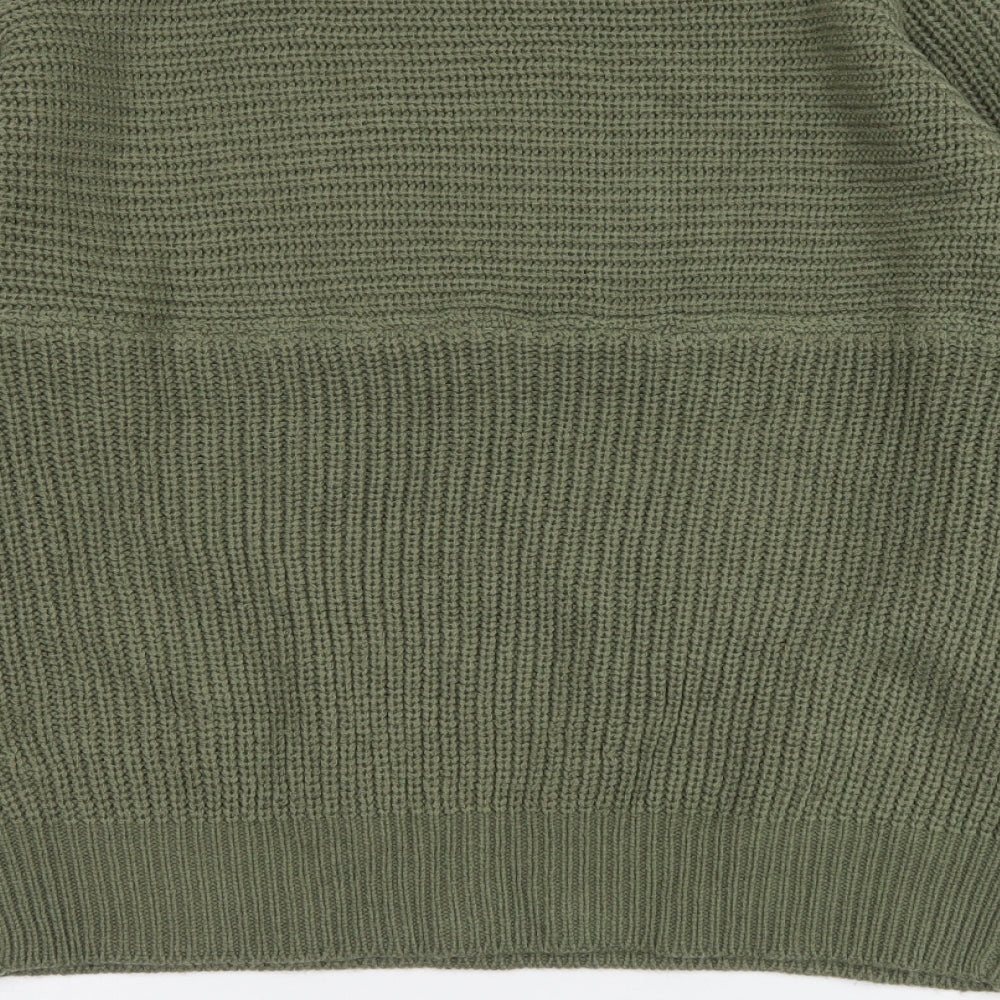 New Look Womens Green High Neck Acrylic Pullover Jumper Size M