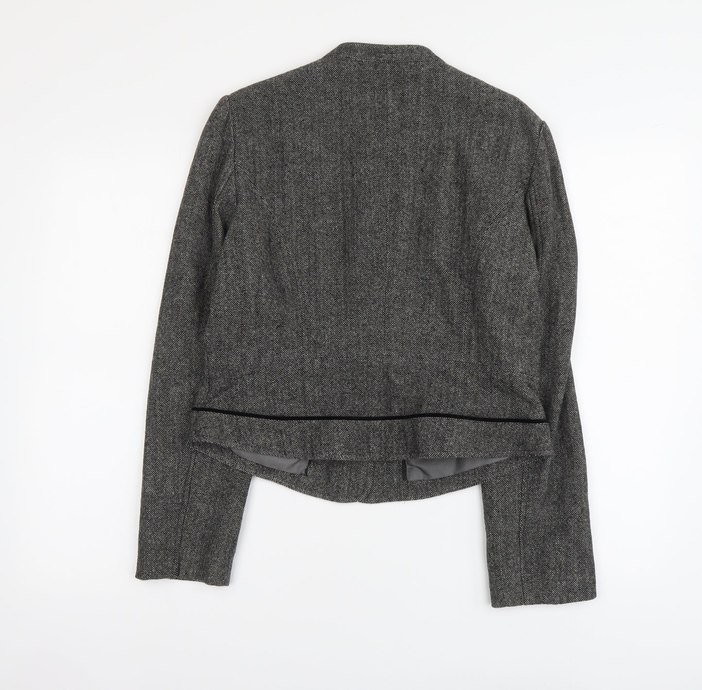 Monsoon Womens Grey Herringbone Jacket Size 14 Button