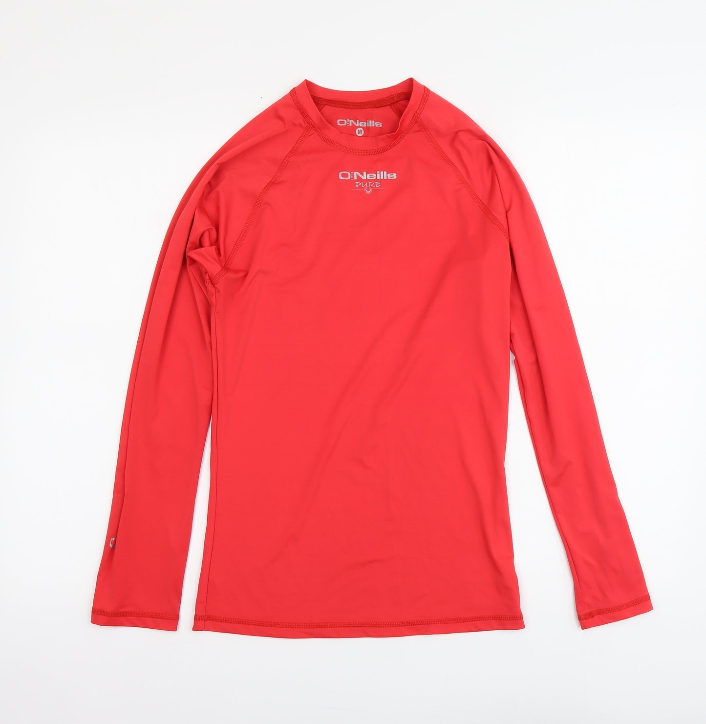 O' Neills Womens Red Polyester Basic T-Shirt Size M Round Neck Pullover