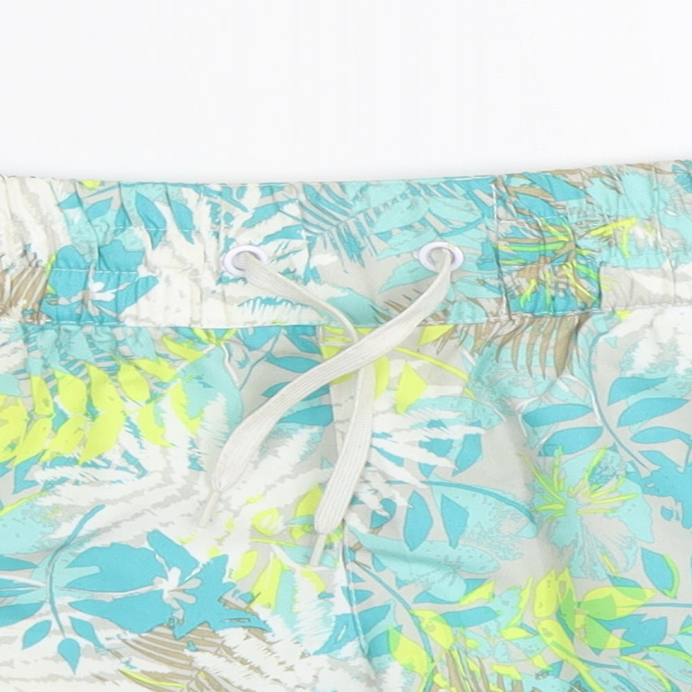 New Look Womens Blue Floral Polyester Bermuda Shorts Size 14 L3 in Regular Button