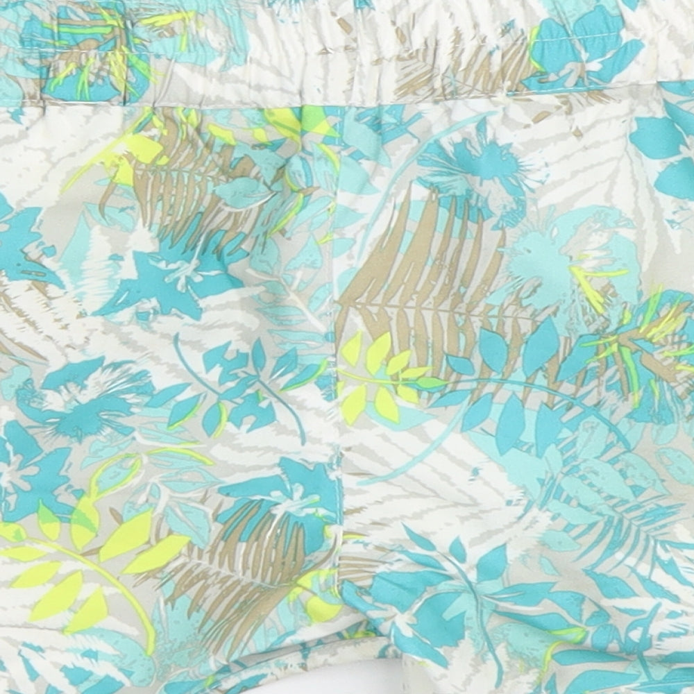 New Look Womens Blue Floral Polyester Bermuda Shorts Size 14 L3 in Regular Button