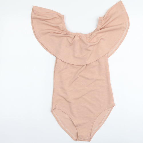 Exhibit Womens Pink Polyester Bodysuit One-Piece Size 10 Pullover
