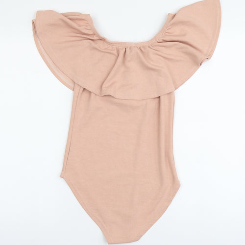 Exhibit Womens Pink Polyester Bodysuit One-Piece Size 10 Pullover