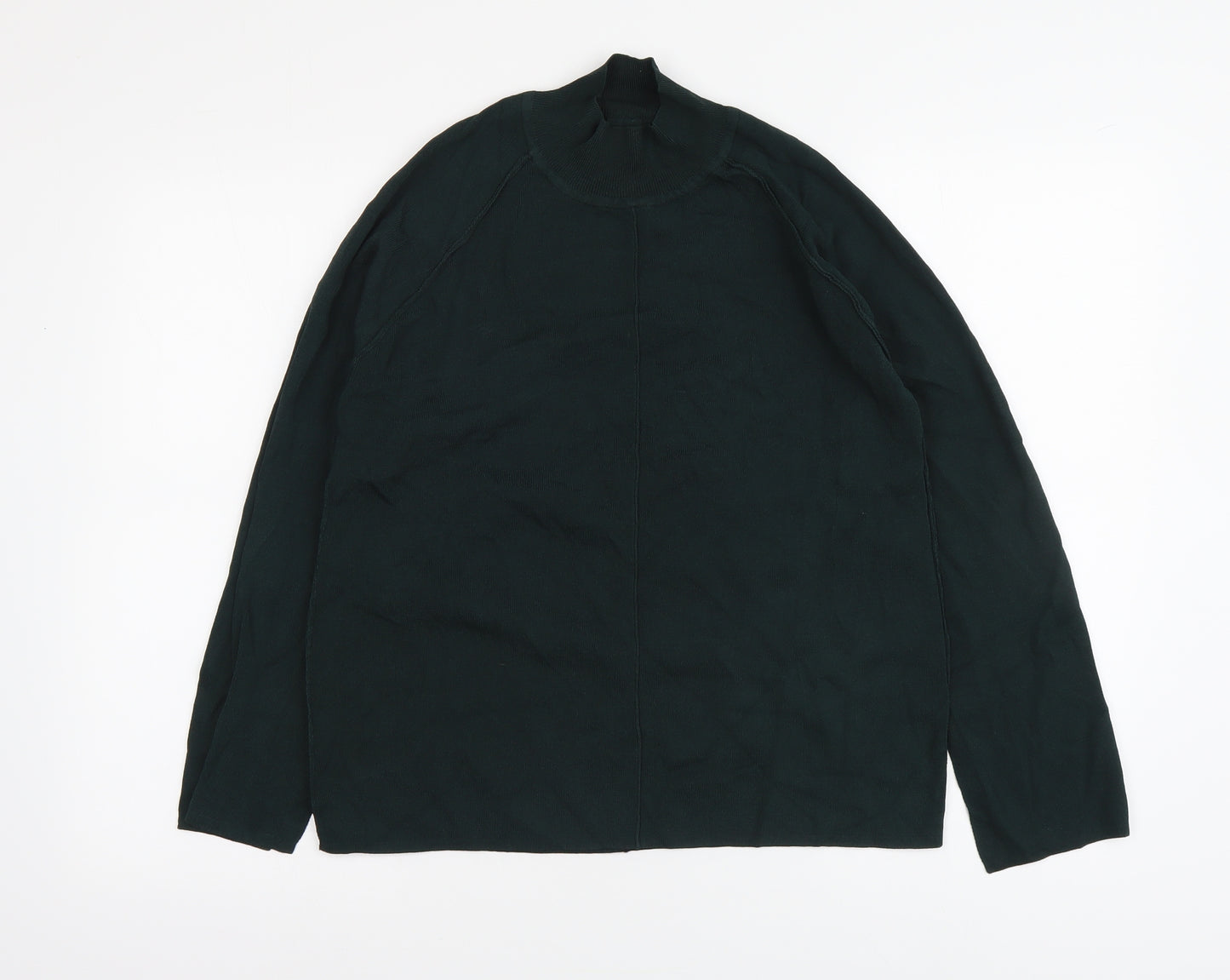 NEXT Womens Green Round Neck Viscose Pullover Jumper Size 10