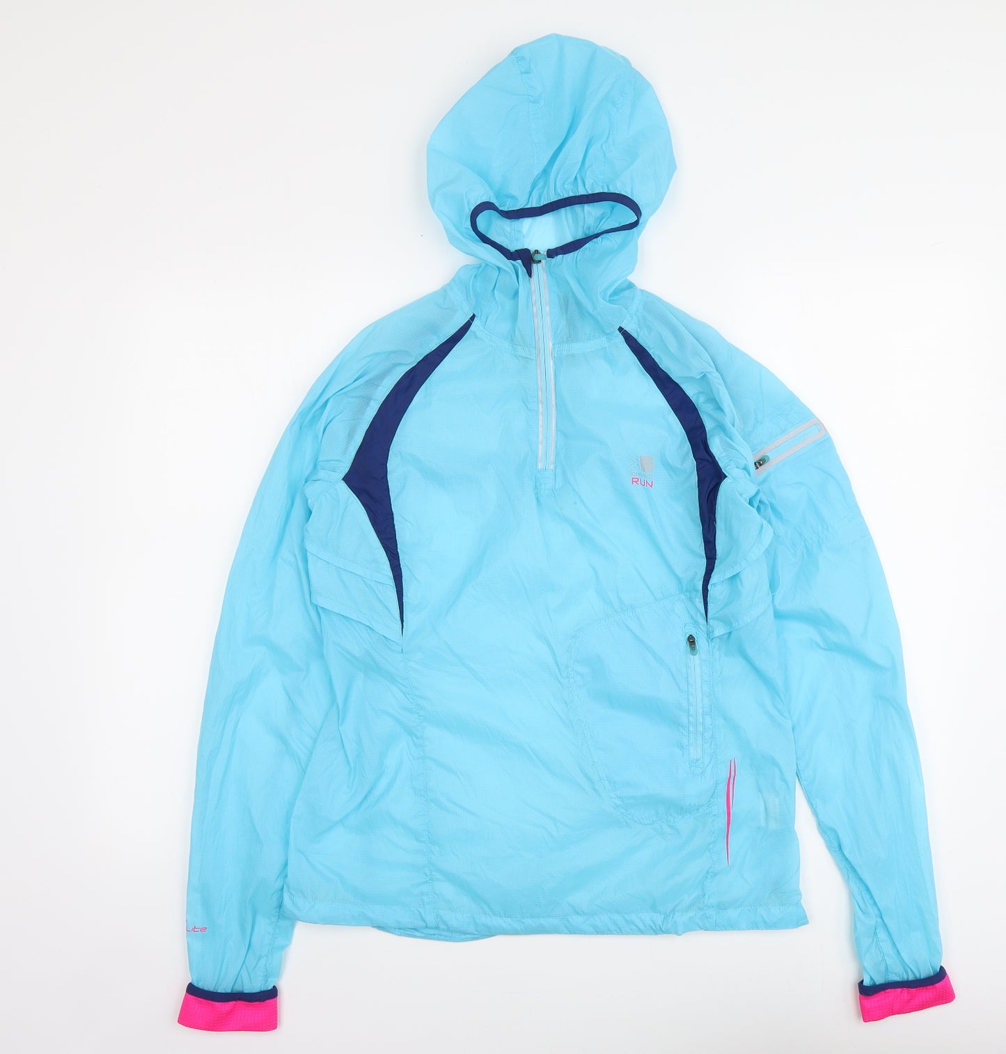 Karrimor Womens Blue Nylon Pullover Hoodie Size 12 Zip