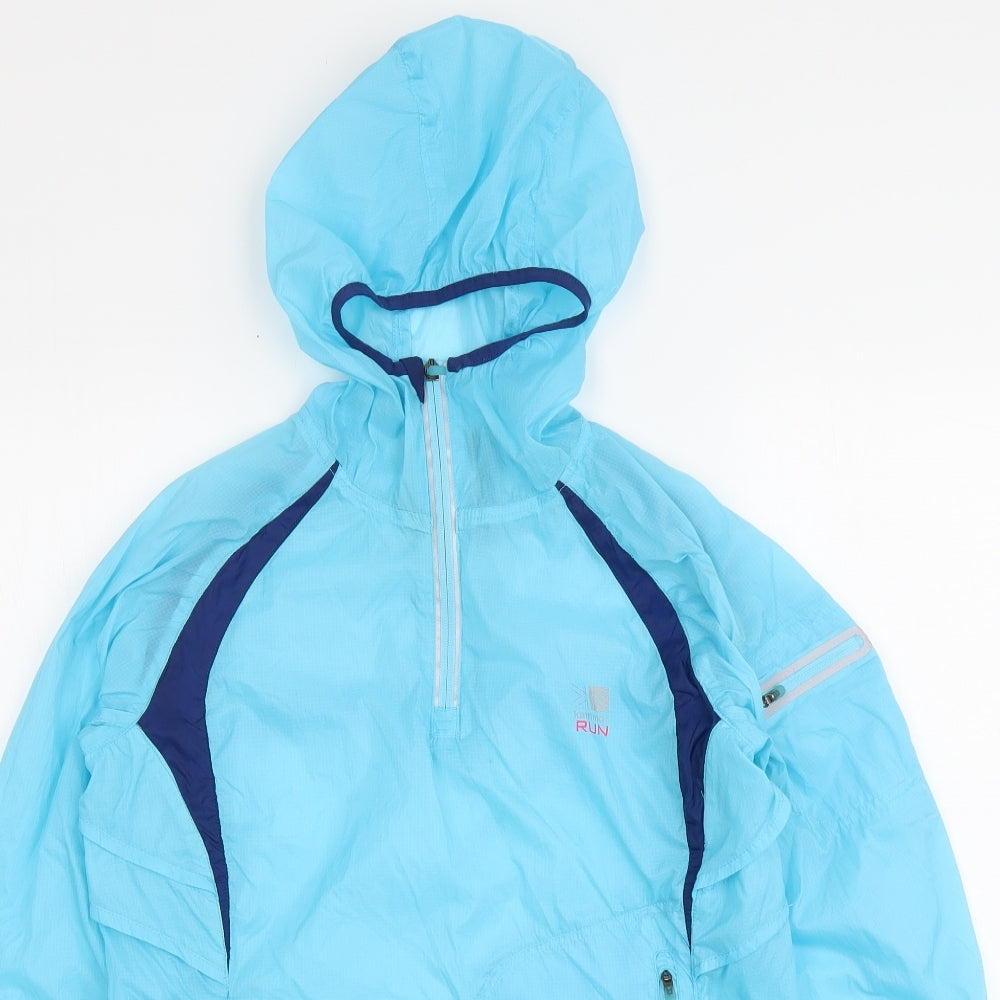 Karrimor Womens Blue Nylon Pullover Hoodie Size 12 Zip