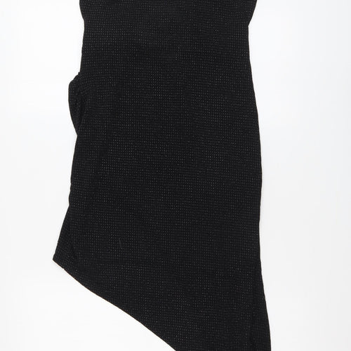 Quiz Womens Black Nylon Bodycon Size 12 V-Neck Pullover