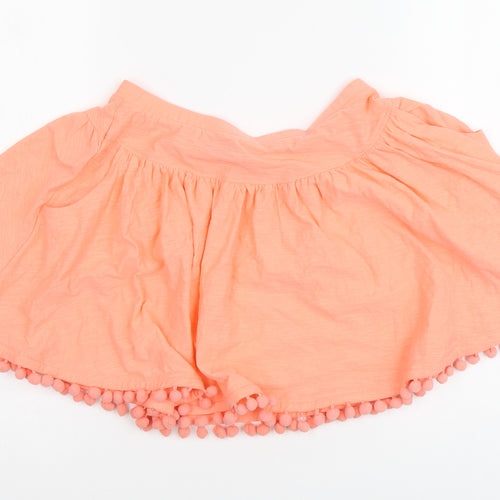 I Love Girlswear Girls Orange Cotton Pleated Skirt Size 11 Years Regular Button
