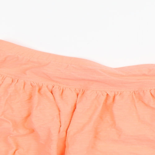 I Love Girlswear Girls Orange Cotton Pleated Skirt Size 11 Years Regular Button