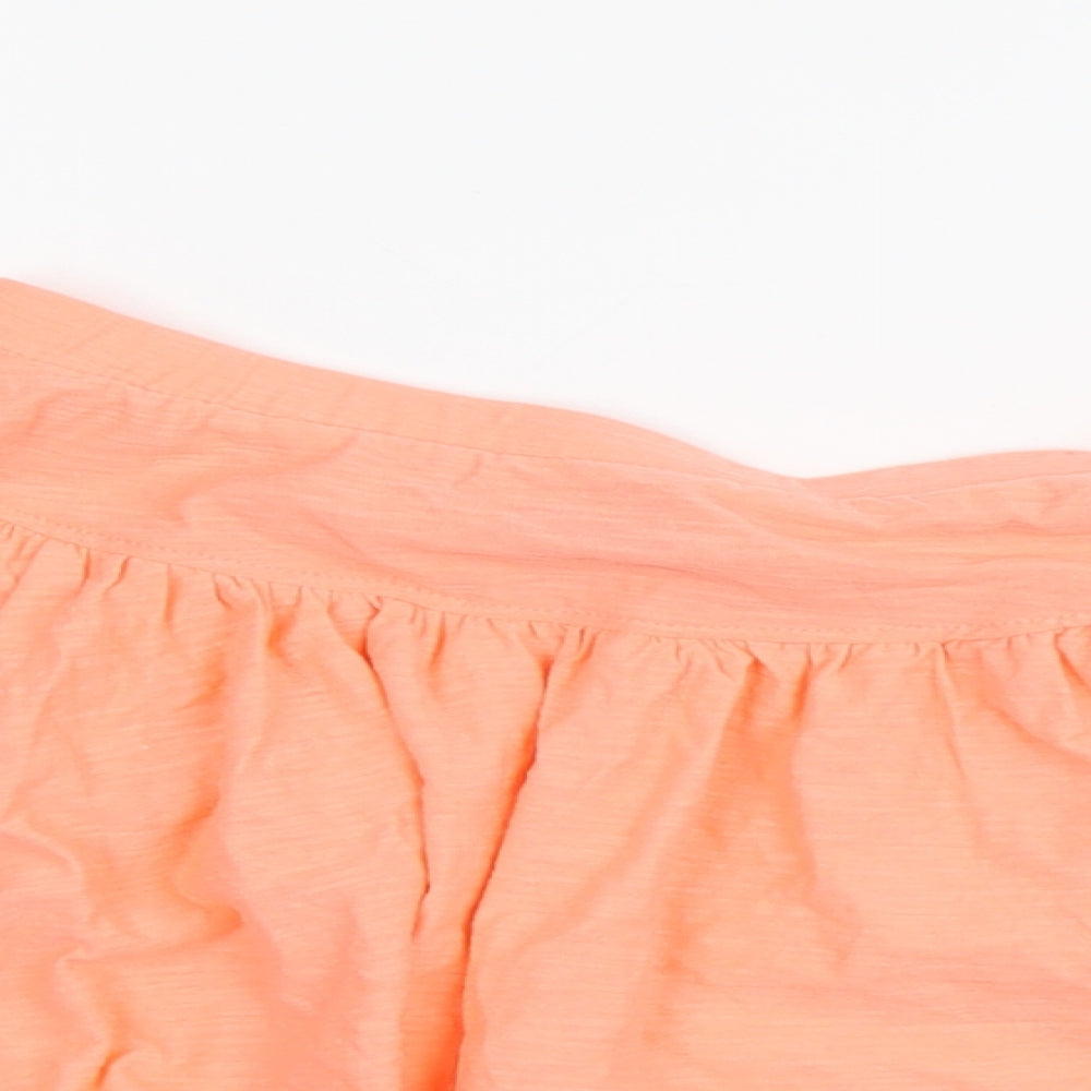 I Love Girlswear Girls Orange Cotton Pleated Skirt Size 11 Years Regular Button