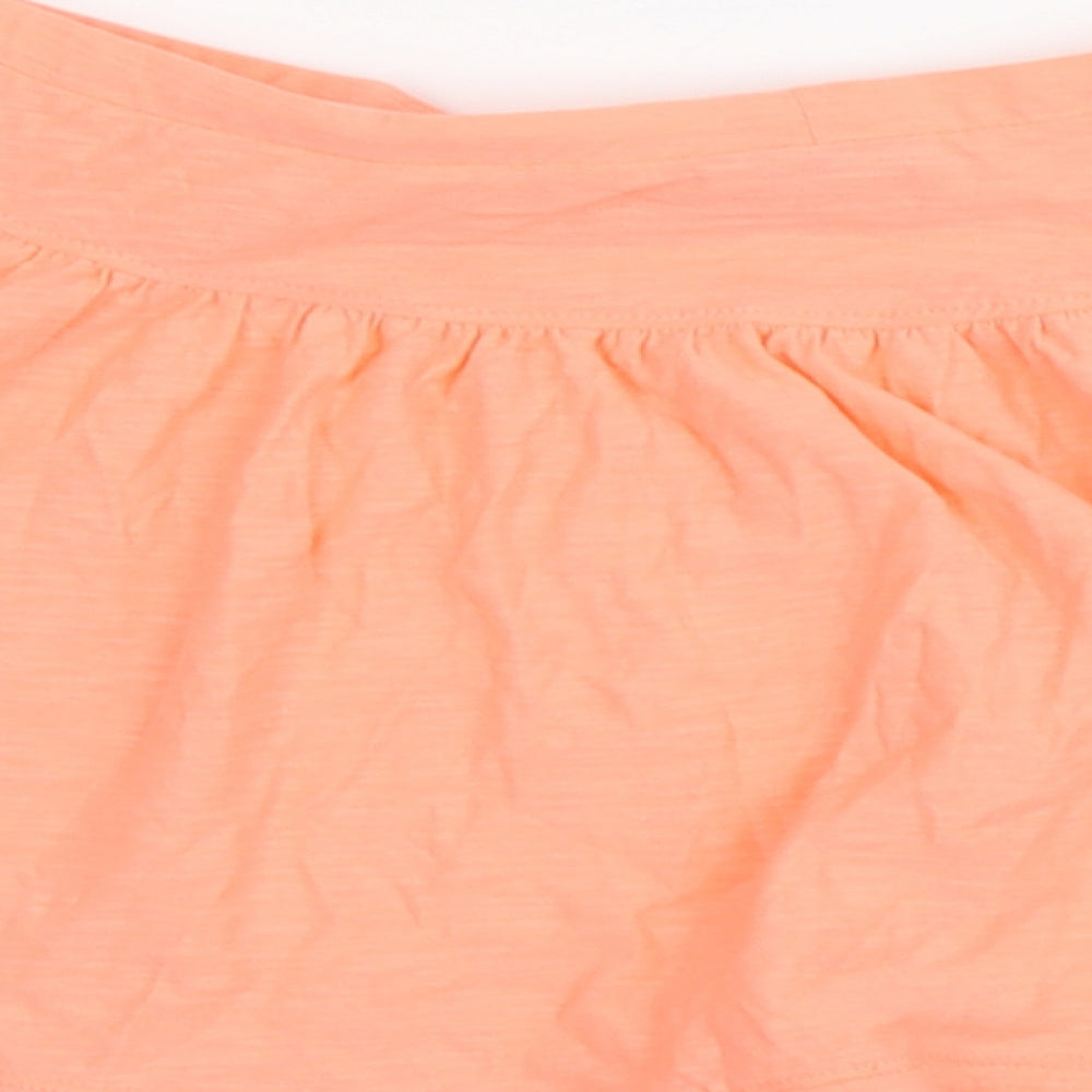 I Love Girlswear Girls Orange Cotton Pleated Skirt Size 11 Years Regular Button